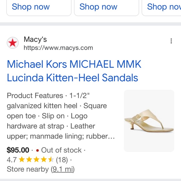 Michael Kors Optic White Sandals with Kitten Heels - Picture 6 of 6